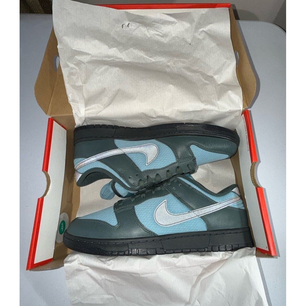 Nike Dunk Low Retro SE Vintage Green/Black-Denim Turq (FZ3052-300) Size 12 - Picture 2 of 14